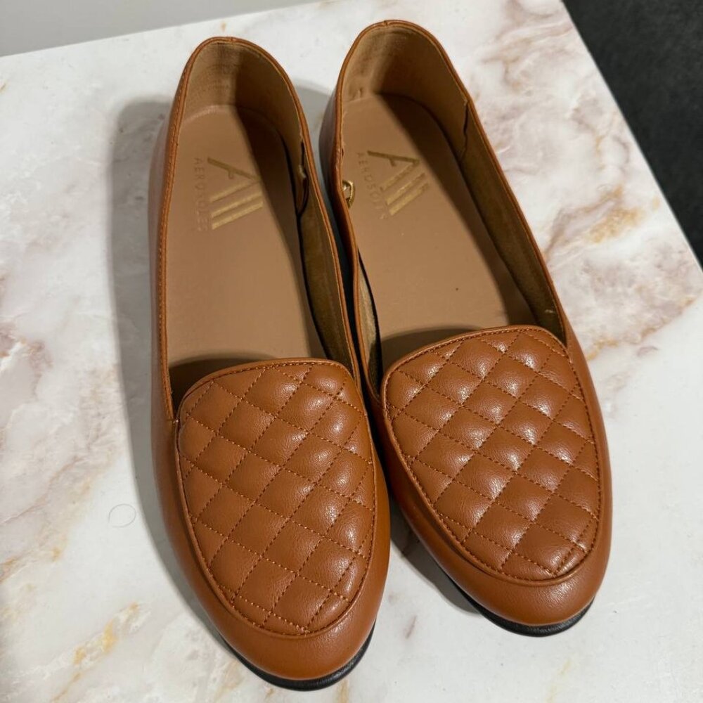 Aerosole Women's Loafer in Tan Faux Leather - Brielle